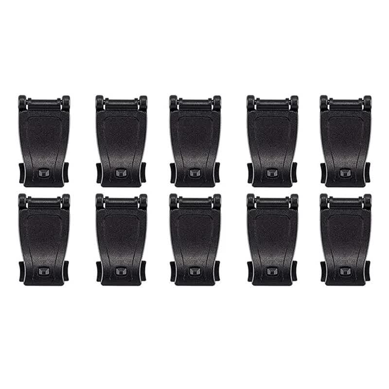 10 Pack Black MOLLE Clip Tactical Strap-Management Tool -  Ultralight Portable Backpack Buckle for Tactical Outdoor Gear Attachment