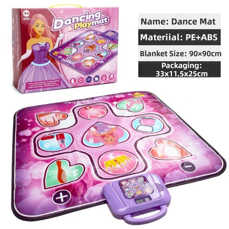 Purple Wireless Kids Electronic Princess Dance Mat & Music Playmat(90x90CM) - 7 Modes Foot Game Pad Toy with Digital Score Display