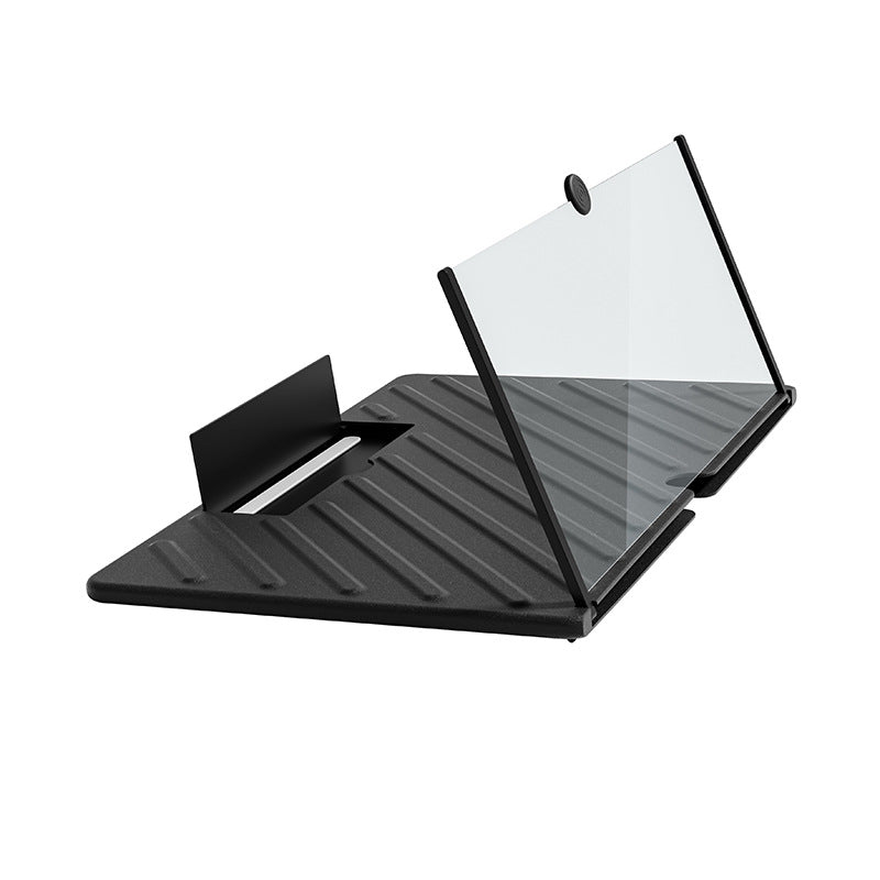 Black 20-Inch Ultra-Clear Portable Retractable HD Mobile Phone Screen Magnifier - Eye Protection Fresnel Lens Projector, with Built-in Phone Holder & Adjustable Base