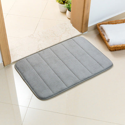 Grey Ultra-Absorbent Non-Slip Thickened Bath Mat(1.8x45x70CM) - Luxurious Durable Soft Floor Rug with Rubber Backing, Hand & Machine Washable Doormat for Bathroom & Entry