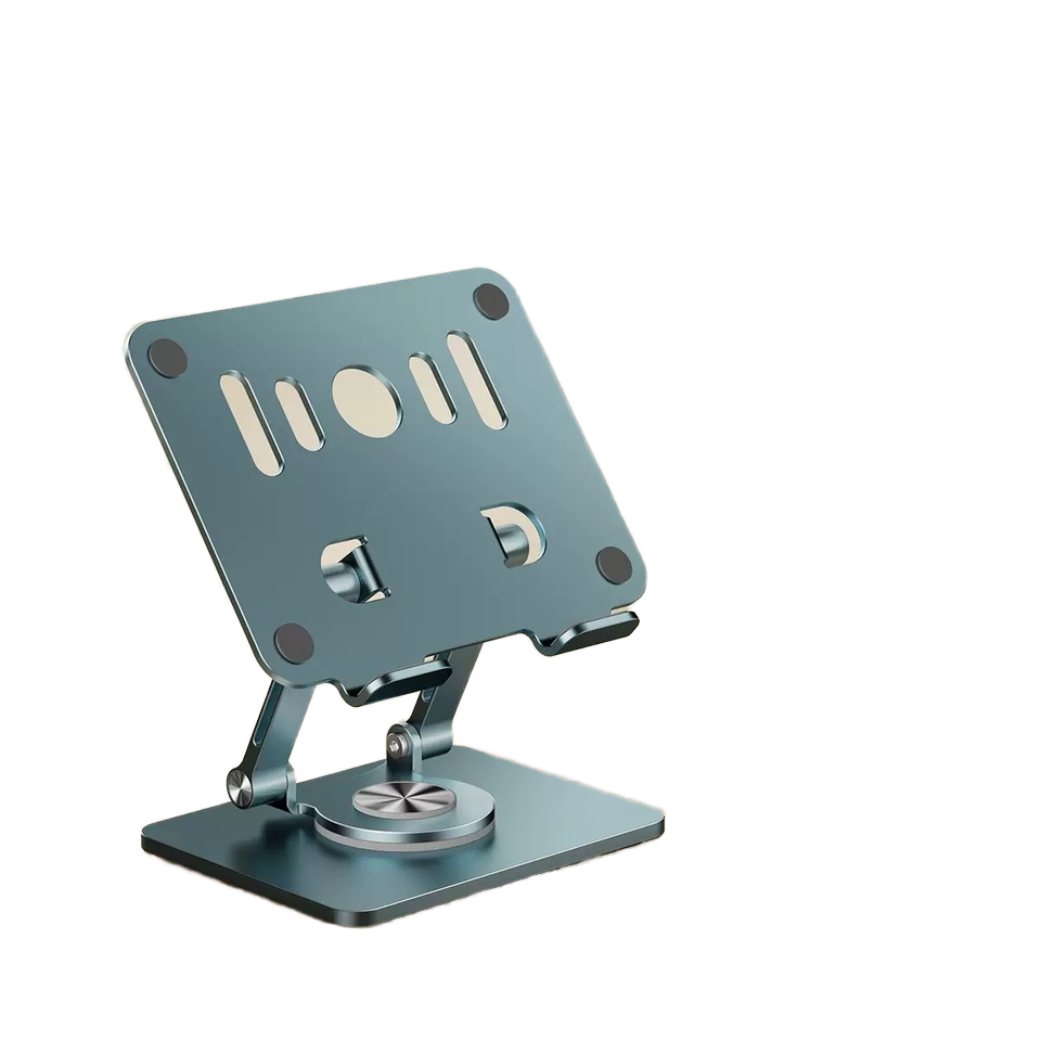 Green 360 degree Rotating Tablet & Phone Stand - Heavy-Duty Aluminum Adjustable Holder with Cooling for iPad, iPhone, and More