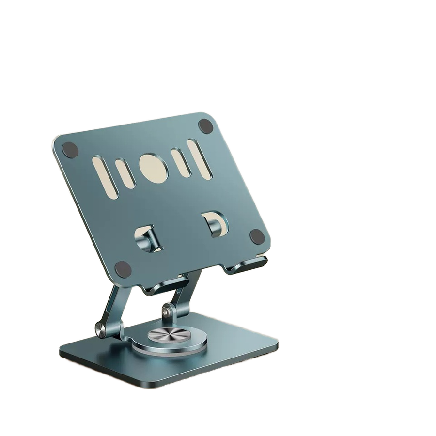 Green 360 degree Rotating Tablet & Phone Stand - Heavy-Duty Aluminum Adjustable Holder with Cooling for iPad, iPhone, and More