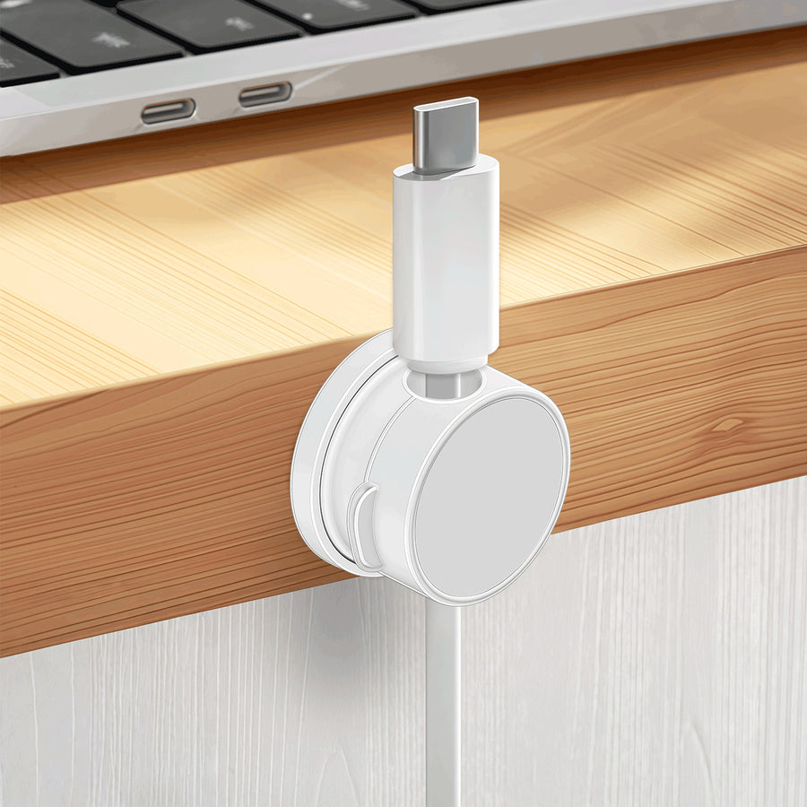 10-PCS White 360 Degree Rotating Cable Organizer with Magnetic Mount for Desktop Wire Management
