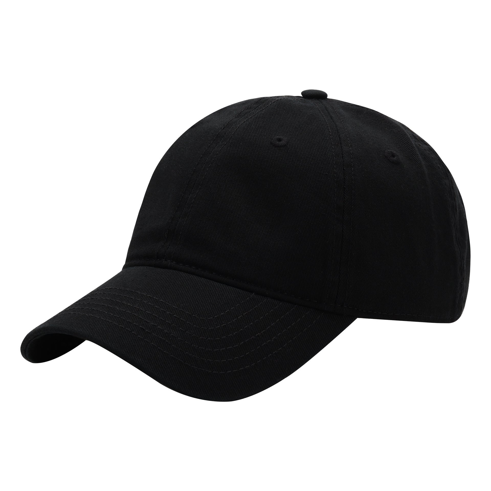 Black Premium Pure Cotton Quick-Dry Baseball Cap - Outdoor Sports & Camping Sun Hat, Adjustable Fit(54-62cm)
