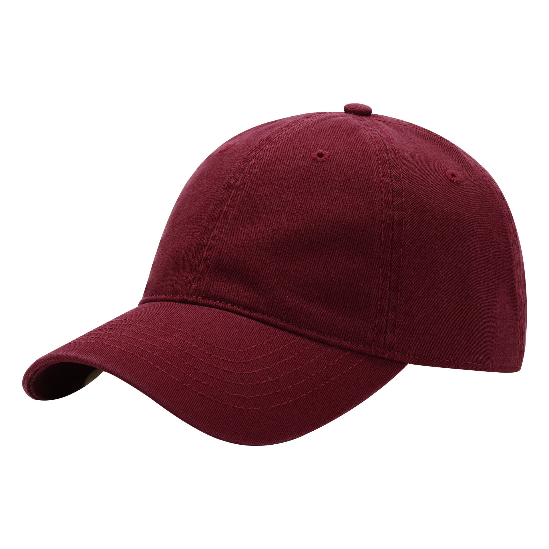 Wine red Premium Pure Cotton Quick-Dry Baseball Cap - Outdoor Sports & Camping Sun Hat, Adjustable Fit(59-65cm)