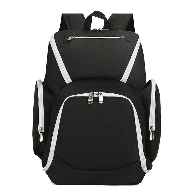 Black and white Large Capacity Oxford Cloth Basketball Backpack - Waterproof Gym & Travel Bag for Men & Women with S-Type Straps