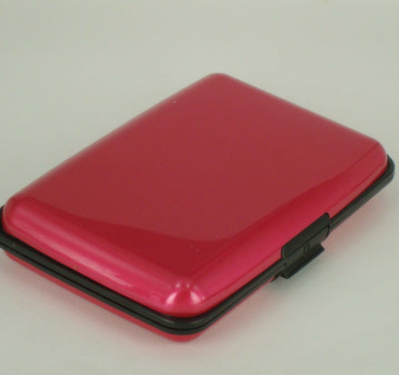3-Pcs Rose red Slim Aluminium Credit Card Holder RFID Blocking Wallet Hard Shell Case Business Card Organiser Lightweight Pocket Size for Everyday Use