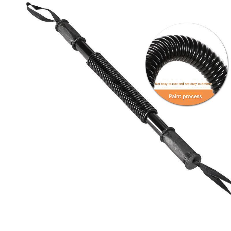 Black Power Twister Bar Upper Body Workout Equipment Chest Expander Arm Strengthener Spring Exerciser for Men Home Gym(50kg)