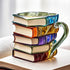 3D Book Stack Resin Mug with Spoon Creative Library Bookshelf Design Coffee Cup Unique Gift for Book Lovers and Writers(style B)