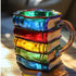 3D Book Stack Resin Mug with Spoon Creative Library Bookshelf Design Coffee Cup Unique Gift for Book Lovers and Writers(style I)