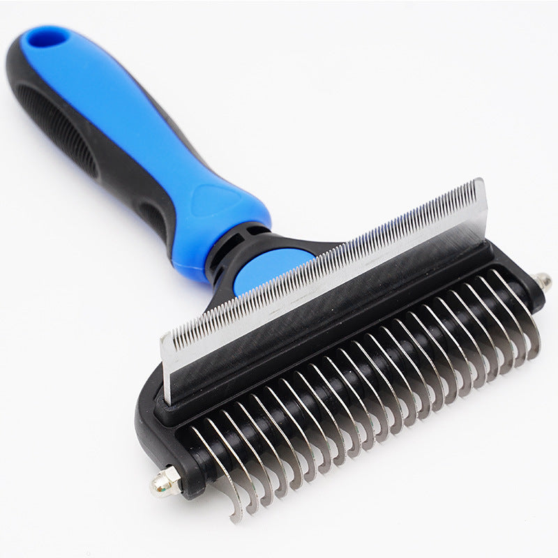 Blue Pet Grooming Comb – Fine Toothed Side for Hair Removal and Detangling, Ideal for Dogs with Long or Thick Coats in Australia