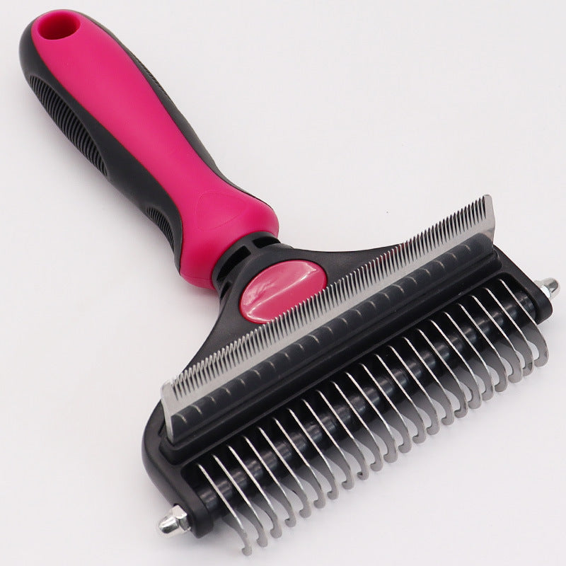 Rose red Pet Grooming Comb – Fine Toothed Side for Hair Removal and Detangling, Ideal for Dogs with Long or Thick Coats in Australia