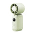 Light green Portable Handheld Fan 350 Degree Rotation Foldable Neck Hanging Waist Fan with Magnetic Base LED Display 5 Speed Personal Fan