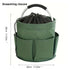 Green Multi-Function Collapsible Storage Basket with Drawstring Closure Portable Cleaning Caddy and Picnic Organiser Bag with Multiple Pockets