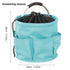 Sky Blue Multi-Function Collapsible Storage Basket with Drawstring Closure Portable Cleaning Caddy and Picnic Organiser Bag with Multiple Pockets