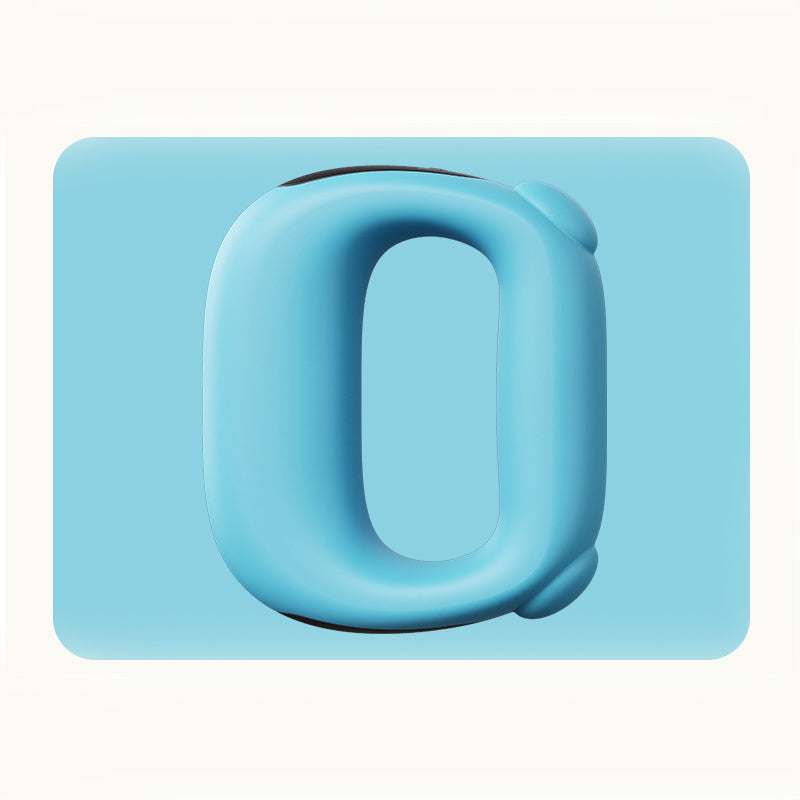 Blue Portable Fascia Massage Ring Vibration Massager with Heat and LED Display for Muscle Relaxation and Body Shaping