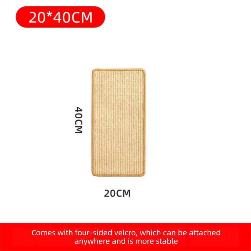 3-PCS Self-Adhesive Sisal Cat Scratching Mat Vertical Wall Mounted Scratcher Board for Furniture Protection(20cm*40cm)