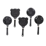 5-PCS Mini Non-Stick Egg Frying Pan Cartoon Shaped Omelette Cooker Mould for Breakfast Pancakes and Creative Cooking(Heart + plum blossom + five-pointed star + bear + tiger)