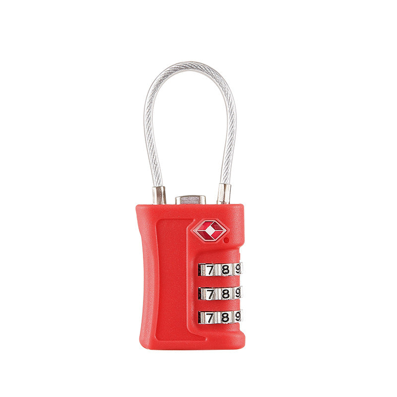 Red TSA Approved Cable Combination Padlock 3-Digit Security Lock for Travel Luggage Suitcase Gym Lockers Durable Steel Wire Australian Travel Essential