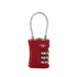 Wine red TSA Approved Cable Combination Padlock 3-Digit Security Lock for Travel Luggage Suitcase Gym Lockers Durable Steel Wire Australian Travel Essential