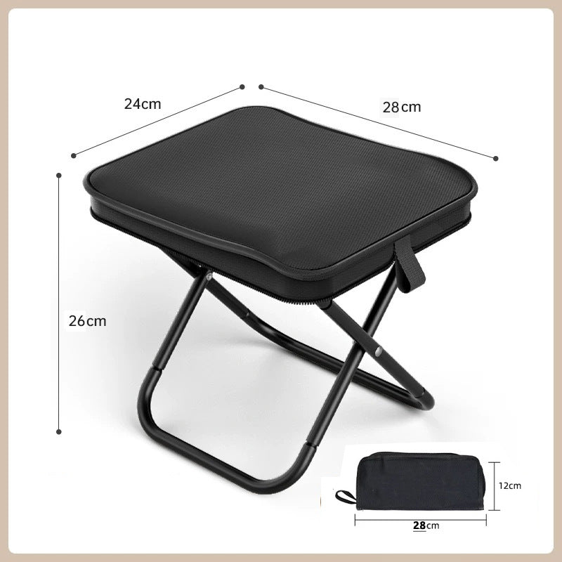 Black Ultra-Compact Portable Folding Stool 120kg Capacity Lightweight Camping Chair for Fishing Hiking and Australian Outdoor Events
