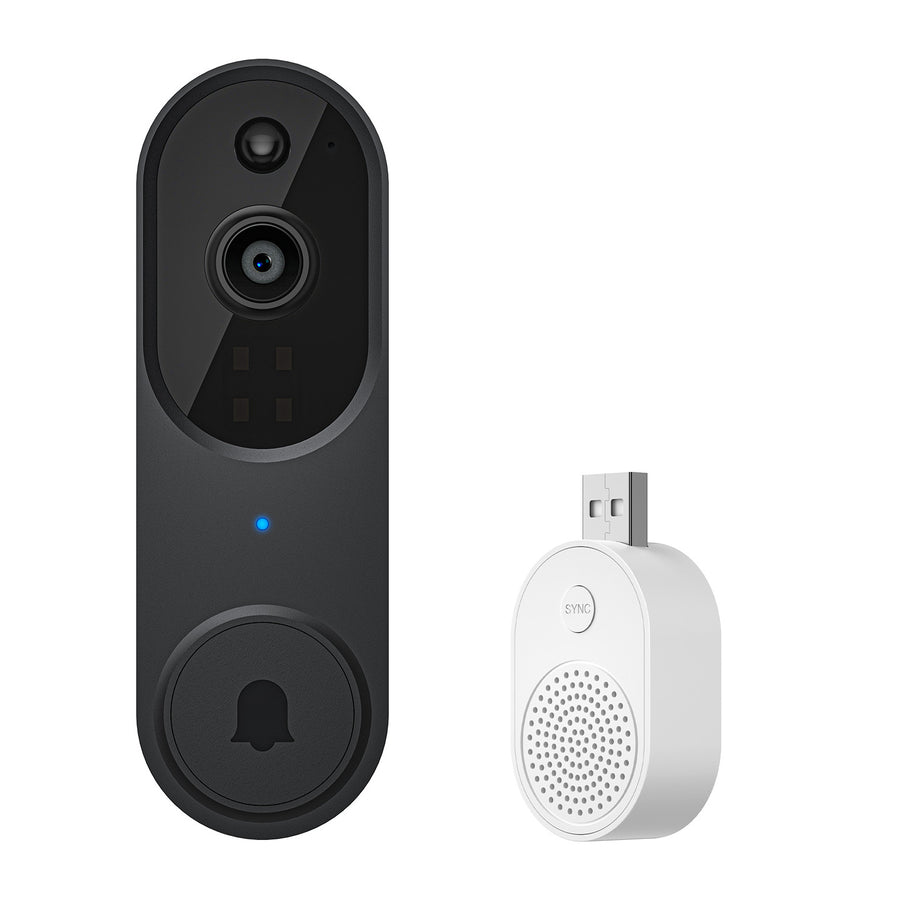 M50 Black 1080P Wireless Video Doorbell Camera with USB Chime Smart WiFi Security System 2-Way Audio Night Vision Motion Detection IP65 Waterproof 