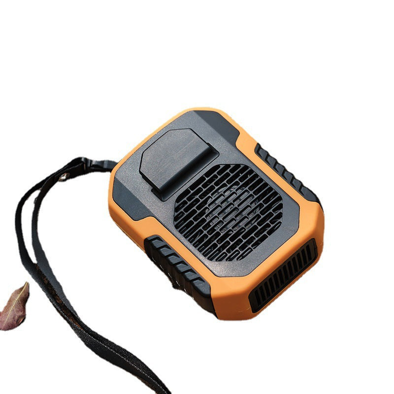 Portable Waist Clip Fan 6000mAh Rechargeable Personal Air Conditioner with Power Bank Function Heavy Duty Wearable Belt Fan for Tradies Camping and Outdoor Work Orange