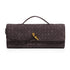 Retro Woven Baguette Handbag for Women Suede Texture PU Leather Shoulder Crossbody Bag Elegant Evening Clutch Coffee Brown