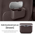 Car Trash Can Hanging Rubbish Bin with Lid Waterproof Leather Vehicle Organiser Storage Box for Door Seat Back Console Brown