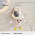 Cute Suction Cup Bathroom Organizer Wall Mounted Toothbrush Holder No Drill Storage Caddy with Drainage Holes for Electric Toothbrush Razor Toothpaste Cream White
