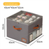 Premium Heavy Duty Shoe Storage Box 16 Grids 43cm Cube Foldable Fabric Wardrobe Organiser with Label Holder and Side Pockets Grey
