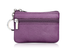 Small Coin Purse Key Ring Wallet Mini Change Pouch Dual Zipper Pocket PU Leather Portable Storage Bag Purple