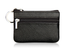 Small Coin Purse Key Ring Wallet Mini Change Pouch Dual Zipper Pocket PU Leather Portable Storage Bag Black