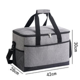 Large 35L Insulated Cooler Bag Soft Sided Leakproof Thermal Tote for Camping Beach Picnic BBQ Heavy Duty Grocery Carrier Grey