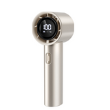 High Speed Handheld Turbo Fan Champagne Gold 3 Adjustable Speeds LED Display Portable Personal Cooling Fan Rechargeable for Travel Office Outdoor