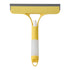 Yellow 3-in-1 Window Squeegee with Built-in Spray Bottle - Dual Sided Sponge Glass Cleaner - Streak Free Tool for Shower Screens, Mirrors & Car Windows