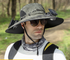 Dual Solar Fan Hat with Rechargeable Battery - Wide Brim UPF 50+ Sun Protection Bucket Hat - Green Ink Pattern for Fishing & Camping