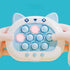 Electronic Fast Push Pop Game - Blue Cat Fidget Console with Lights & Sound - 4 Modes Memory & Speed Challenge - Interactive Sensory Toy for Kids 3+ & Travel