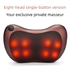 Cordless Rechargeable Shiatsu Massage Pillow - 8 Node Deep Kneading Neck & Back Massager with Heat - Wireless Portable Cushion for Home Car & Travel - Brown