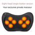 Cordless Rechargeable Shiatsu Massage Pillow - 8 Node Deep Kneading Neck & Back Massager with Heat - Wireless Portable Cushion for Home Car & Travel - Black