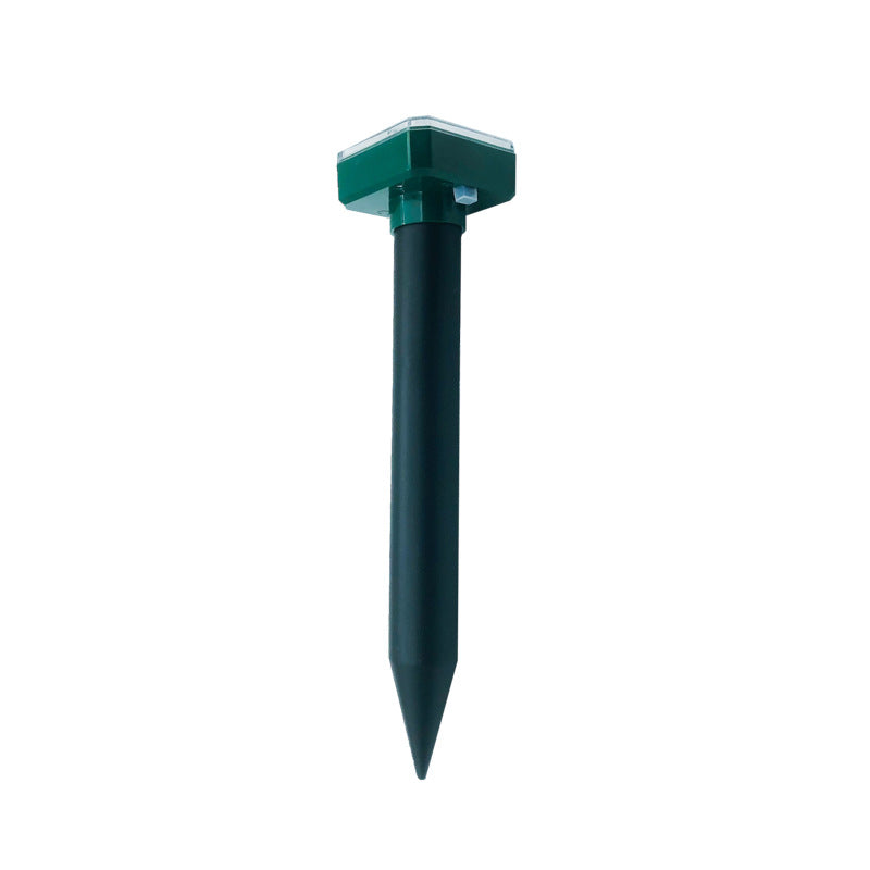 Solar-Powered Sonic Snake and Rodent Repeller Ground Stake - Outdoor Waterproof Ground Vibration Pest Deterrent Device - Ultrasonic Control for Moles, Voles, and House Mice - Garden Lawn Protection - Green Square Top Model