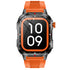 Rugged Outdoor Smart Watch for Men - 1100mAh Extra Long Battery with LED Flashlight & Compass - 2.01" HD Screen Bluetooth Calling IP68 Waterproof Fitness Tracker - Orange