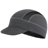 Grey Mesh Cycling Cap Under Helmet Liner Breathable Skull Cap with Flip Up Brim Sun Shade Moisture Wicking Hat for Bike Running Fits 55-60cm