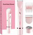 2-in-1 Electric Lady Shaver & Bikini Trimmer Dual Head Waterproof Wet & Dry Body Hair Remover Cordless Razor for Face Legs Underarms Pink