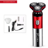 Electric Shaver for Men 3D Rotary Razor Wet and Dry Waterproof USB Rechargeable LED Display Travel Lock Gift Box Red