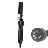 2-in-1 Electric Hot Comb Hair Straightener & Curler Titanium Alloy Heating Fast Heat Up Anti-Scald Pressing Comb with AU Plug 3 Temp Settings Black