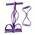 2 PCS Upgraded 6-Tube Pedal Resistance Band & Figure 8 Pull Rope Set Purple Elastic Tummy Trimmer for Home Gym Workout