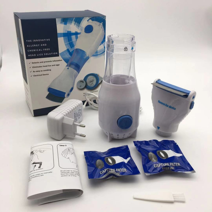 Portable Electric Pet Lice/Flea Comb with 3 Filters - Physical Head Lice Remover and Grooming Vacuum for Cats & Dogs