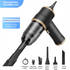 4-in1 Black Wireless Compact Handheld Car Vacuum Cleaner & Air Duster  with 5 Nozzles/Brushes- 5300 Pa High Power Blower/Suction Tool for Auto, Home & Office