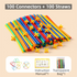 Soft Straw & Pipe Connector Building Blocks Toy - 200 Pcs Interlocking Construction Set, Educational Puzzle Toy for Kindergarten
